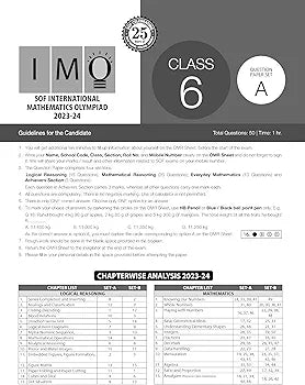 MTG IMO Class-6 Olympiad 10 Previous Years Papers (2023-2019 Set A & B) Mathematics with Mock Test Papers - Sample OMR Sheet with Chapterwise Analysis | SOF Olympiad Books For 2024-25 Exam
