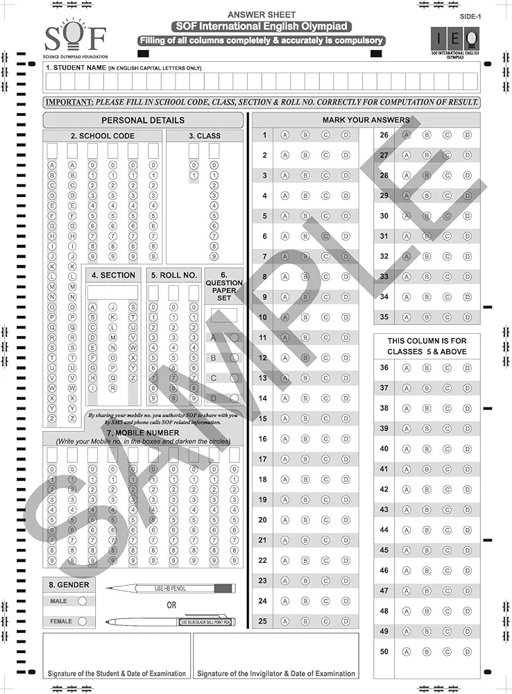 MTG IEO Class-6 Olympiad 10 Previous Years Papers (2023-2019 Set A & B) English with Mock Test Papers - Sample OMR Sheet with Chapterwise Analysis | SOF Olympiad Books For 2024-25 Exam