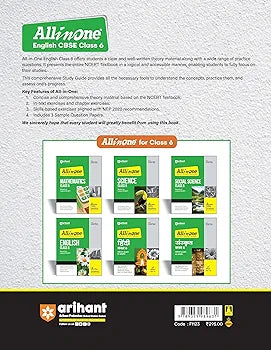Arihant All In One English Class 6th Based On Latest NCERT For CBSE Exams 2025 | Mind map | All type of Questions, MCQs, Extract Based, VSA, SA & LA