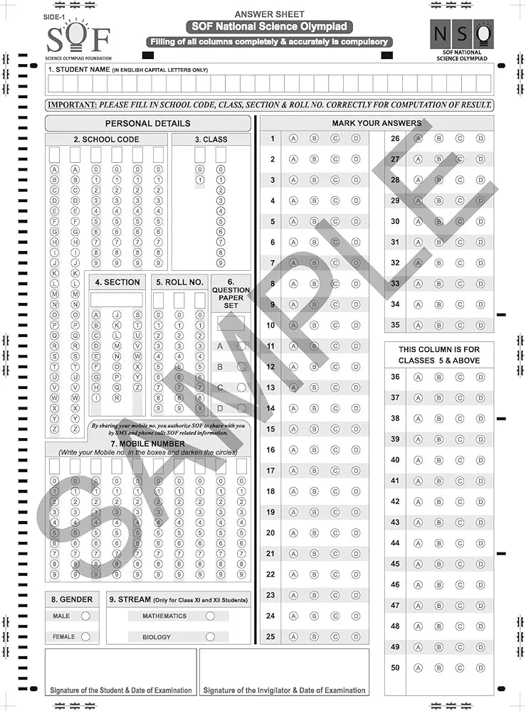SCIENCE OLYMPIAD PREVIOUS YEARS PAPERS 1 2023-24