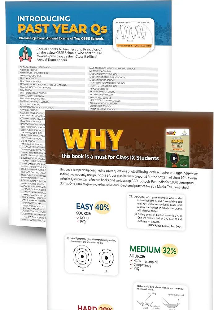 Educart CBSE Class 9 SCIENCE One Shot Question Bank 2024-25 (Updated for 2025 Exam)