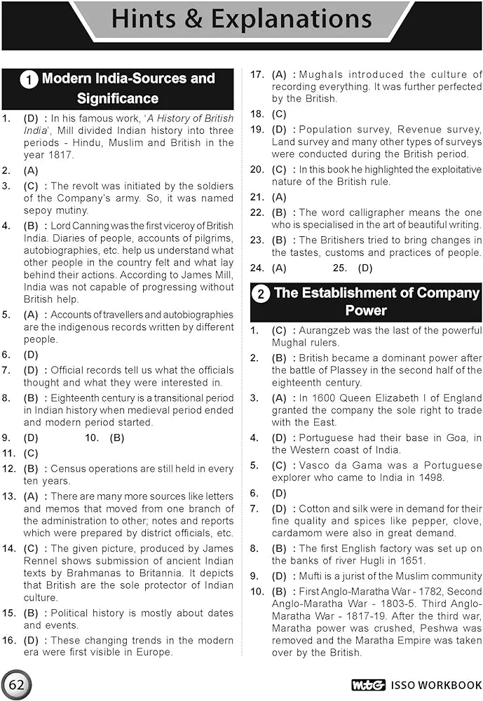 MTG International Social Studies Olympiad (ISSO) Workbook for Class 8 - Chapterwise MCQs, Previous Years Solved Paper & Achievers Section - ISSO Olympiad Books For 2024-2025 Exam