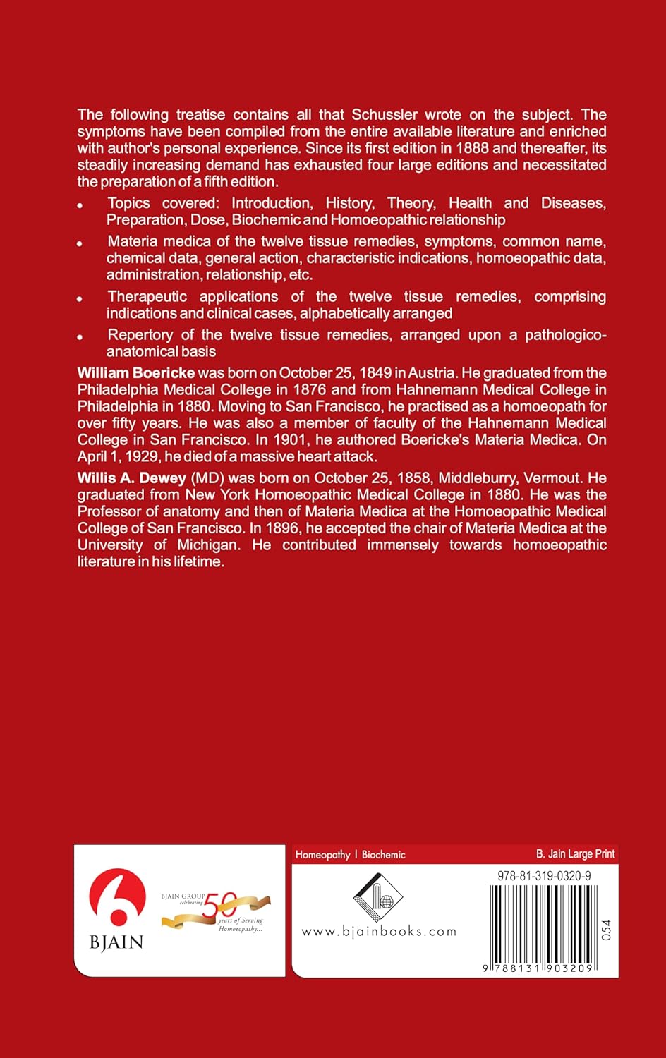 The 12 Tissue Remedies of Schussler by Boericke & Dewey