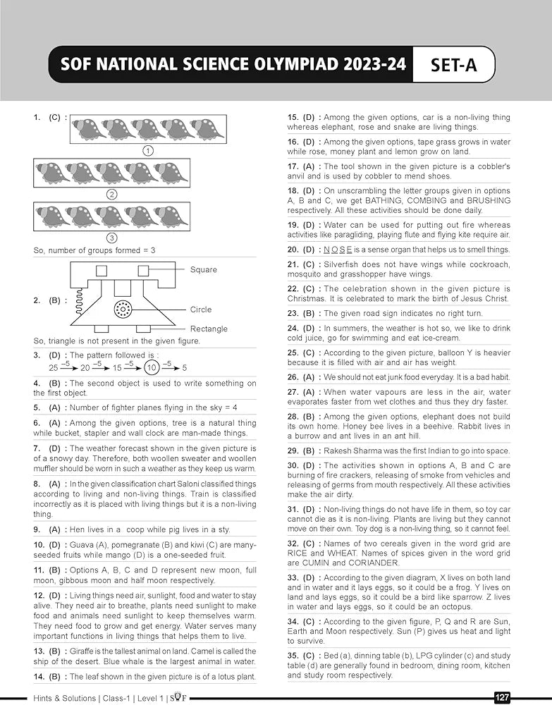 SCIENCE OLYMPIAD PREVIOUS YEARS PAPERS 1 2023-24
