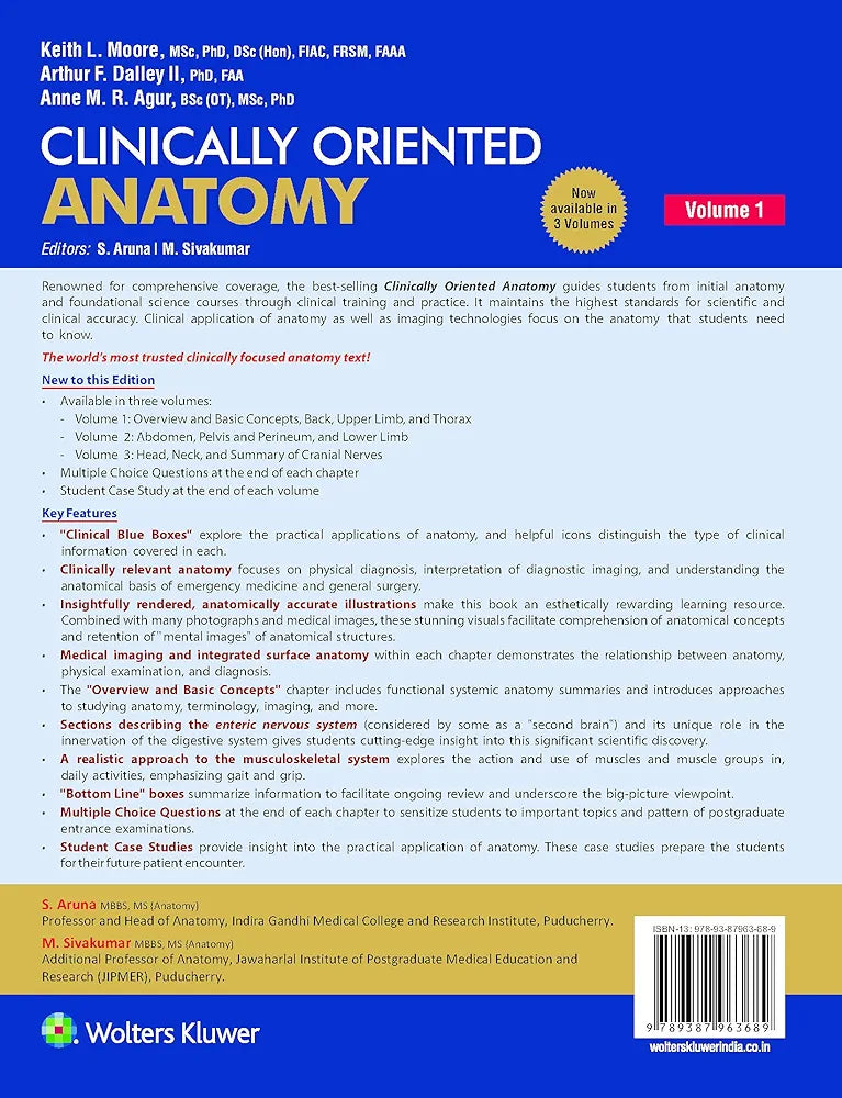 Clinically Oriented Anatomy South Asian Edition by KeithL.Moore (set of 3 volume)