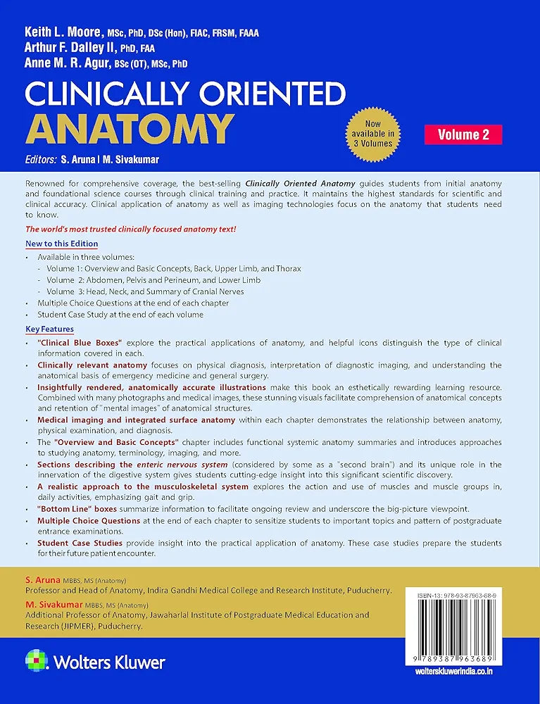 Clinically Oriented Anatomy South Asian Edition by KeithL.Moore (set of 3 volume)