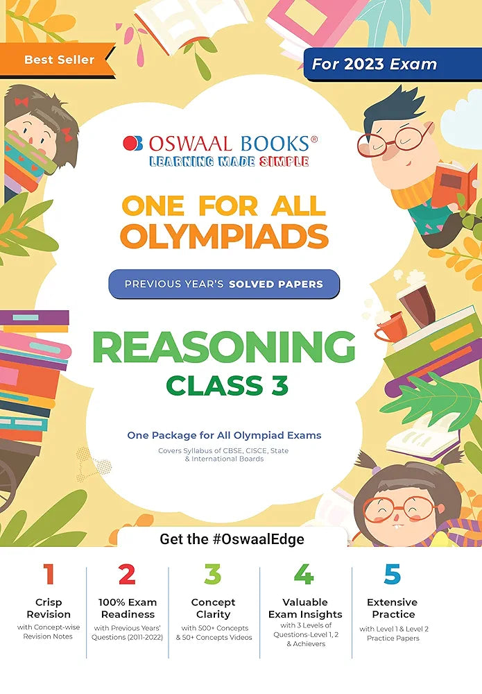 Oswaal One For All Olympiad Previous Years' Solved Papers, Class-3 Reasoning Book (Useful book for all Olympiads) (For 2023 Exam)
2nd Edition