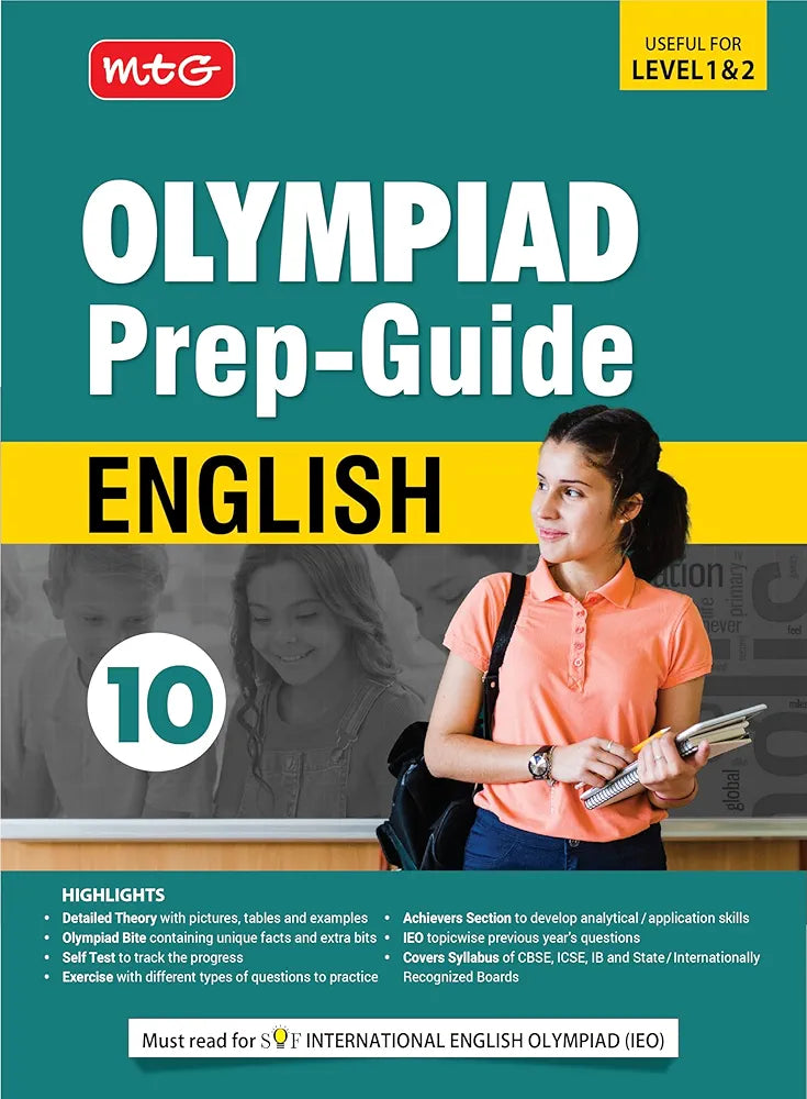 MTG Olympiad Prep-Guide Class 10 English (IEO) - Detailed Theory, Self Test with IEO Topicwise Previous Year Question Paper For SOF 2024-25 Exam
