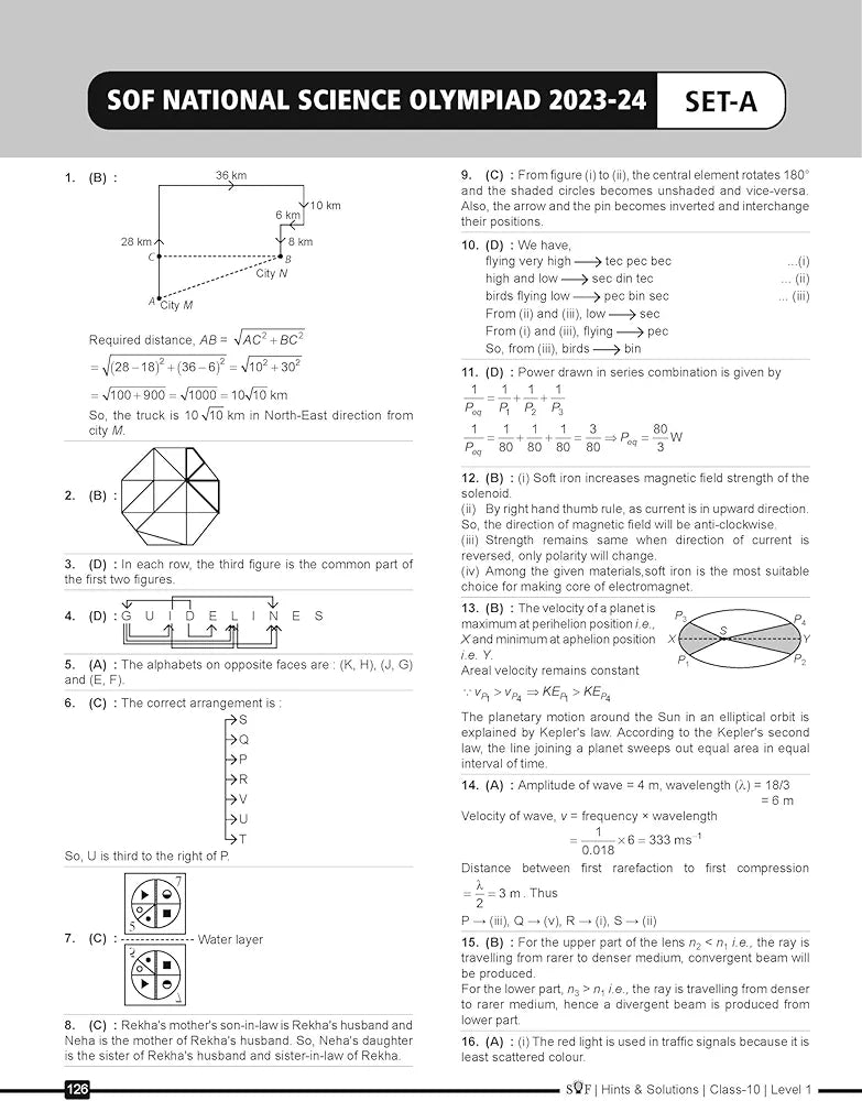 MTG NSO Class-10 Olympiad 10 Previous Years Papers (2023-2019 Set A & B) Science with Mock Test Papers - Sample OMR Sheet with Chapterwise Analysis | SOF Olympiad Books For 2024-25 Exam
