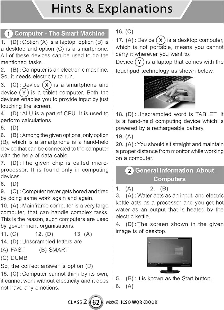 MTG International Computer Science Olympiad (ICSO) Workbook for Class 2 - Quick Recap, MCQs, Previous Years Solved Paper and Achievers Section - SOF ICSO Olympiad Preparation Books For 2024-2025 Exam