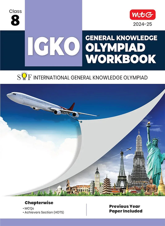 MTG International General Knowledge Olympiad (IGKO) Workbook for Class 8 - MCQs & Achievers Section - SOF IGKO Olympiad Preparation Books For 2024-2025 Exam