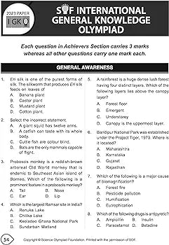 MTG International General Knowledge Olympiad (IGKO) Workbook for Class 8 - MCQs & Achievers Section - SOF IGKO Olympiad Preparation Books For 2024-2025 Exam