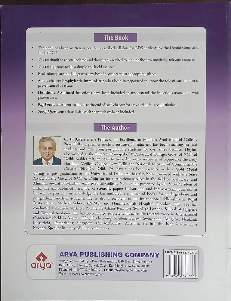 Textbook of Microbiology for Dental Students 7th edition 2023 By C. P. Baveja