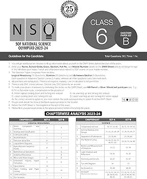 MTG NSO Class-6 Olympiad 10 Previous Years Papers (2023-2019 Set A & B) Science with Mock Test Papers - Sample OMR Sheet with Chapterwise Analysis | SOF Olympiad Books For 2024-25 Exam