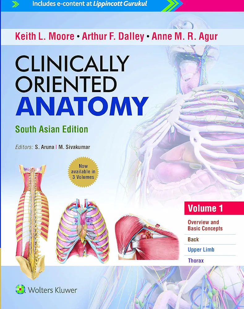 Clinically Oriented Anatomy South Asian Edition by KeithL.Moore (set of 3 volume)