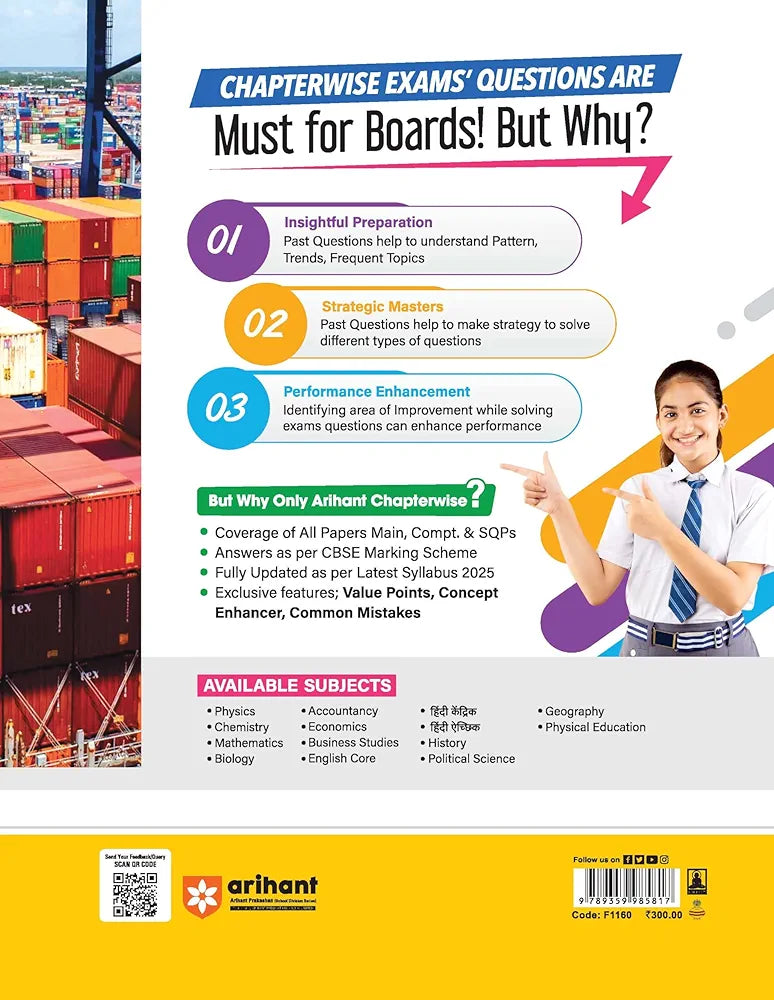 Arihant CBSE Chapterwise Question Bank | Business Studies | (2024-2011) With Solutions For Business Studies Core Class 12th | Previous Year Questions (PYQ) | As Per The Latest CBSE Syllabus (2024-25) | All Main | Compt. & Sample Papers up to 2024 | Key