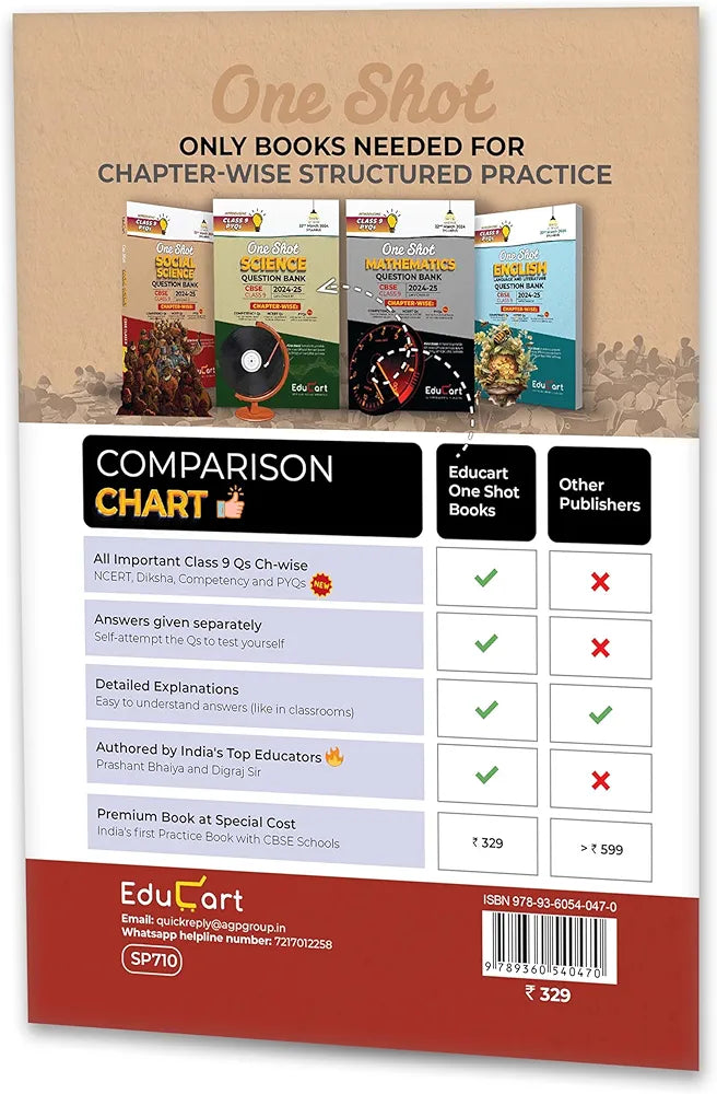 Educart CBSE Class 9 SOCIAL SCIENCE One Shot Question Bank 2024-25 (Updated for 2025 Exam)