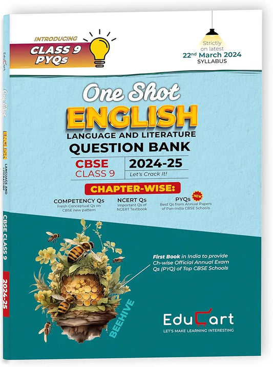 Educart CBSE Class 9 ENGLISH LANGUAGE and LITERATURE One Shot Question Bank 2024-25 (Updated for 2025 Exam)
