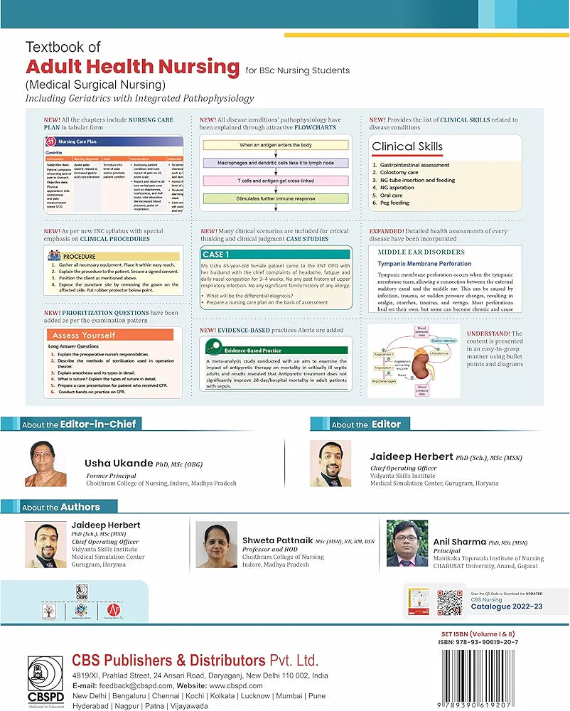 Textbook of Adult Health Nursing (Vol I and II) by Usha Ukande
