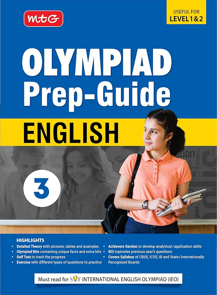MTG Olympiad Prep-Guide Class 3 English (IEO) - Detailed Theory, Self Test with IEO Topicwise Previous Year Question Paper For SOF 2024-25 Exam