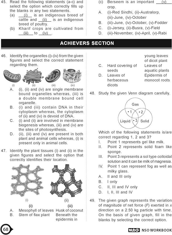 MTG National Science Olympiad (NSO) Workbook for Class 9 - Quick Recap, MCQs, Previous Years Solved Paper and Achievers Section - SOF Olympiad Preparation Books For 2024-2025 Exam