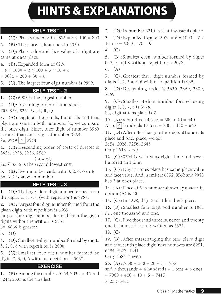 MTG Olympiad Prep-Guide Class 3 Mathematics (IMO) - Detailed Theory, Self Test with IMO Chapterwise Previous Year Question Paper For SOF 2024-25 Exam