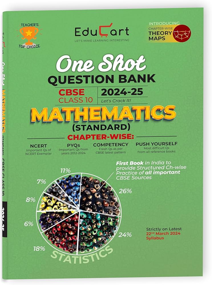 EDUCART ONE SHOT QUESTION BANK CBSE CLASS 10 MATHEMATICS STANDARD CHAPTER WISE 2024-25