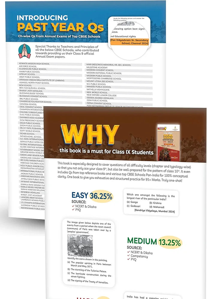 Educart CBSE Class 9 SOCIAL SCIENCE One Shot Question Bank 2024-25 (Updated for 2025 Exam)