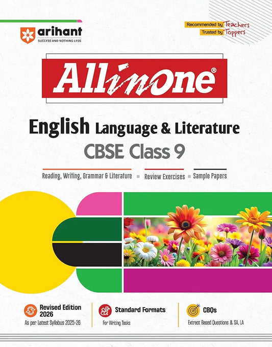Arihant All in One English Language & Literature Class 9 for CBSE Exams 2025-26 | Revised Edition as per latest syllabus | CBQs, Focused Theory, Reading, Writing, Grammar & Literature, Review Exercises, Sample Papers