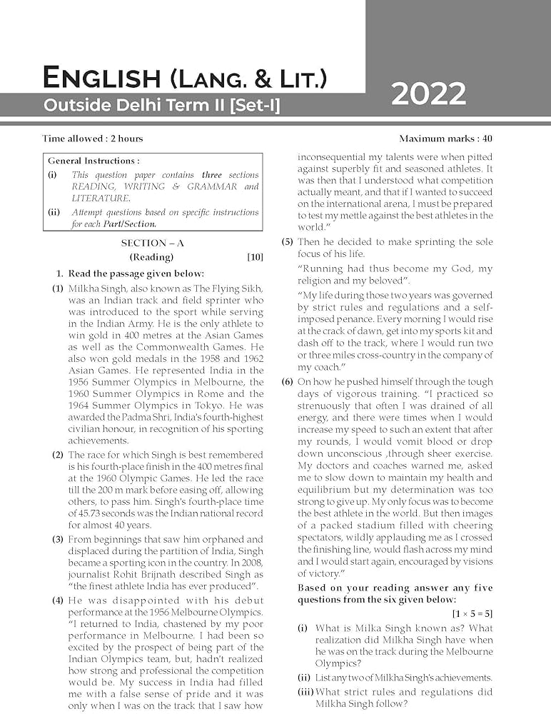 OSWAAL CBSE LAST YEARS SOLVED PAPERS CLASS 10