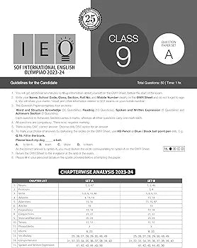 MTG IEO Class-9 Olympiad 10 Previous Years Papers (2023-2019 Set A & B) English with Mock Test Papers - Sample OMR Sheet with Chapterwise Analysis | SOF Olympiad Books For 2024-25 Exam