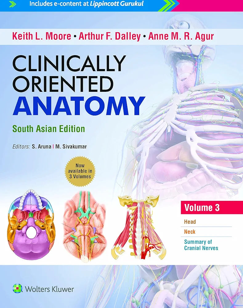 Clinically Oriented Anatomy South Asian Edition by KeithL.Moore (set of 3 volume)