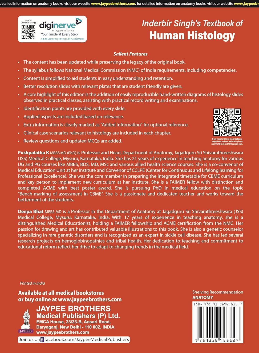 IB Singh's Textbook of Human Histology 11th edition