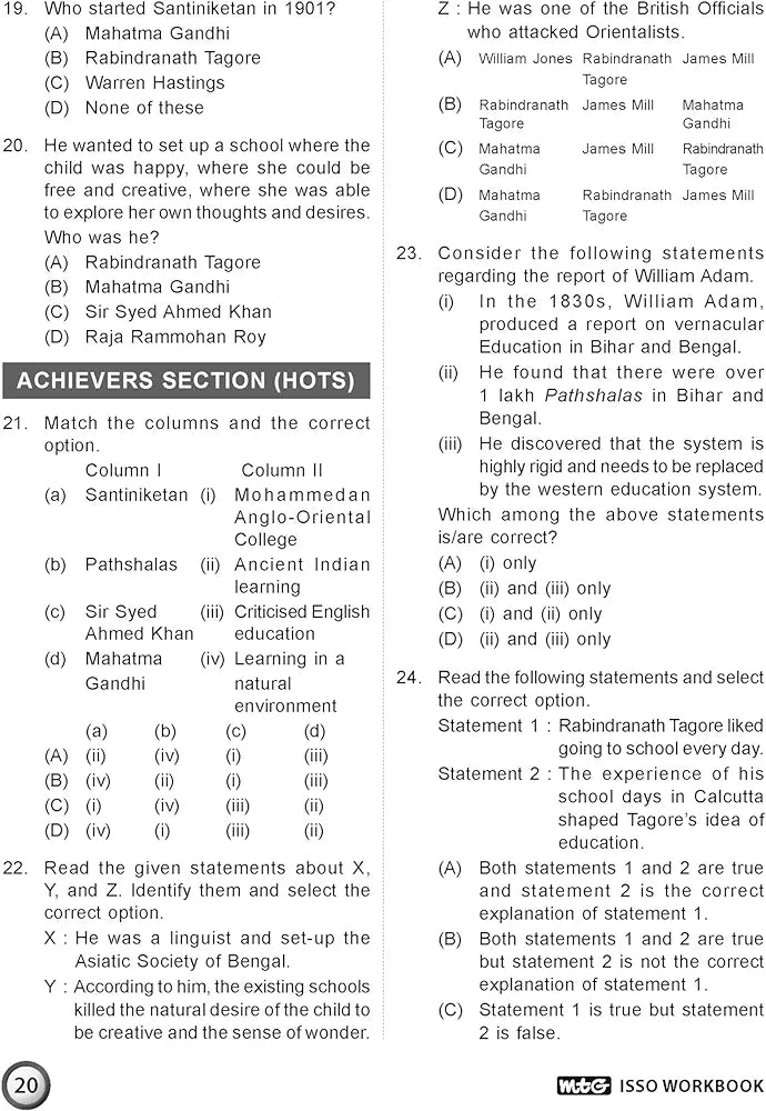 MTG International Social Studies Olympiad (ISSO) Workbook for Class 8 - Chapterwise MCQs, Previous Years Solved Paper & Achievers Section - ISSO Olympiad Books For 2024-2025 Exam