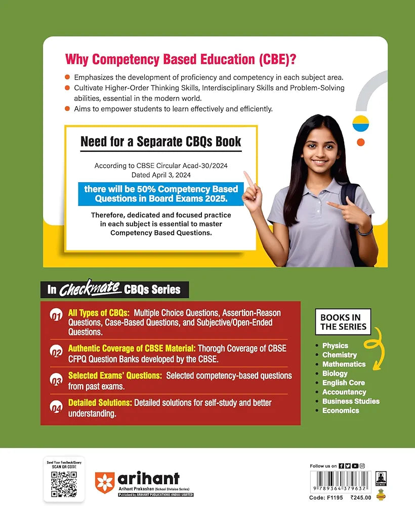Arihant Competency Based Question Book | Chemistry Class 12th | Checkmate Series | With Assertion Reason | Correct | Incorrect Statement | Case Based | Solve Based | Subjective For Board Exams 2025 | All types CBQs PYQs With Detailed Solution