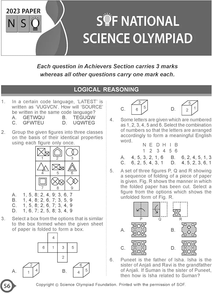 MTG National Science Olympiad (NSO) Workbook for Class 7 - Quick Recap, MCQs, Previous Years Solved Paper and Achievers Section - SOF Olympiad Preparation Books For 2024-2025 Exam
