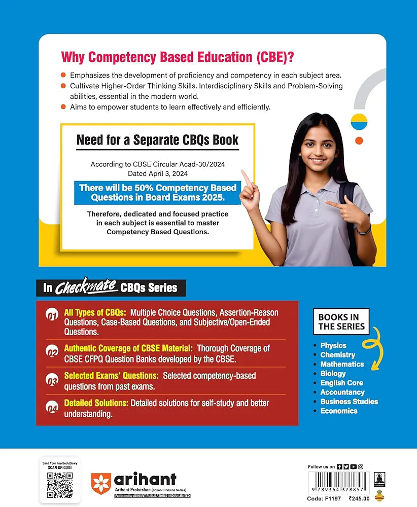 Arihant Competency Based Question Book | Biology Class 12th | Checkmate Series | With Assertion Reason | Correct | Incorrect Statements | Case Based | Solve Based | Subjective For Board Exams 2025 | All type CBQs PYQs With Detailed Solution