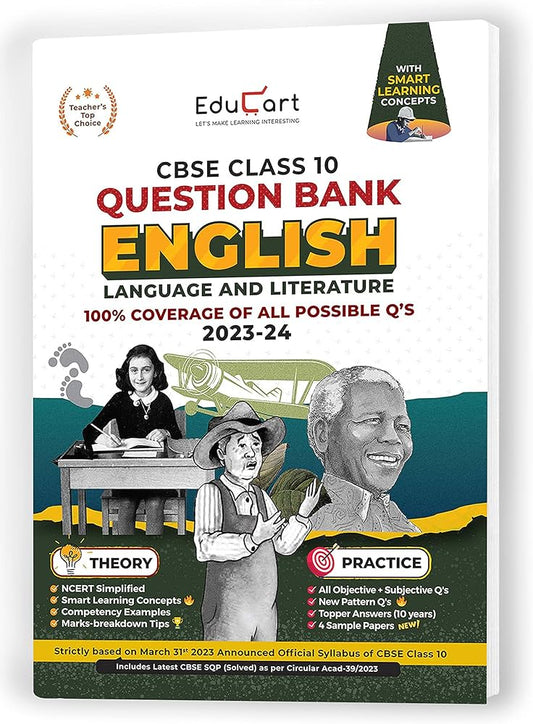 EDUCART CBSE CLASS 10 QUESTION BANK ENGLISH LANGUAGE AND LITERATURE 2023-24