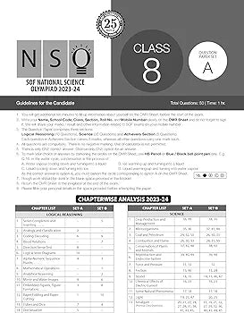 MTG NSO Class-8 Olympiad 10 Previous Years Papers (2023-2019 Set A & B) Science with Mock Test Papers - Sample OMR Sheet with Chapterwise Analysis | SOF Olympiad Books For 2024-25 Exam