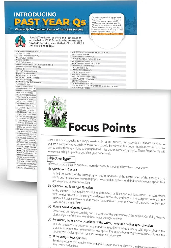 Educart CBSE Class 9 ENGLISH LANGUAGE and LITERATURE One Shot Question Bank 2024-25 (Updated for 2025 Exam)