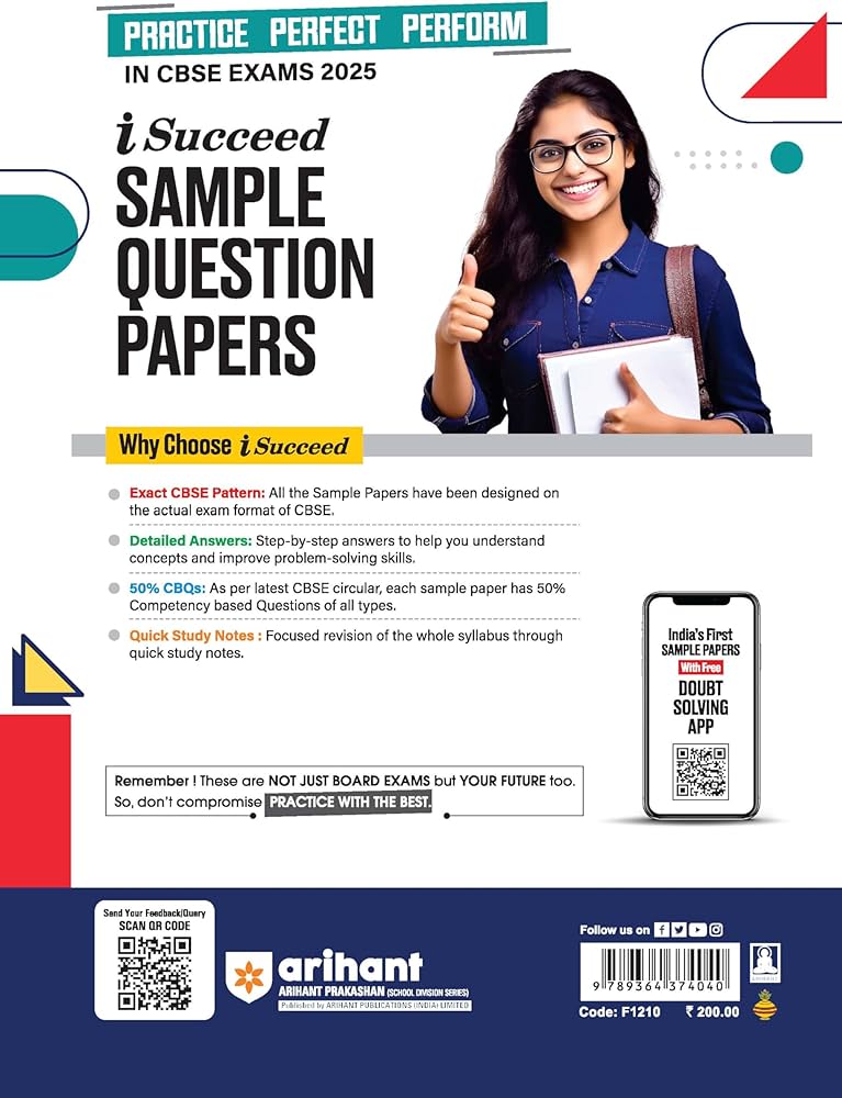 Arihant i Succeed 10 Sample Question Papers for English Language & Literature Class 9th | As per latest CBSE Sample Paper issued on 5 Sept. 2024 | 50% CBQs in each paper |Detailed Answers | Fully Solved Latest CBSE Sample Paper For Exam 2025