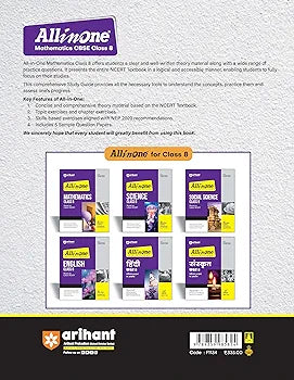 Arihant All In One Mathematics Class 8 Based On Latest NCERT For CBSE Exams 2025 | Mind map in each chapter | Clear & Concise Theory | Intext & Chapter Exercises | Sample Question Papers