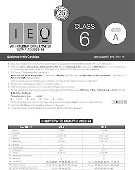 MTG IEO Class-6 Olympiad 10 Previous Years Papers (2023-2019 Set A & B) English with Mock Test Papers - Sample OMR Sheet with Chapterwise Analysis | SOF Olympiad Books For 2024-25 Exam