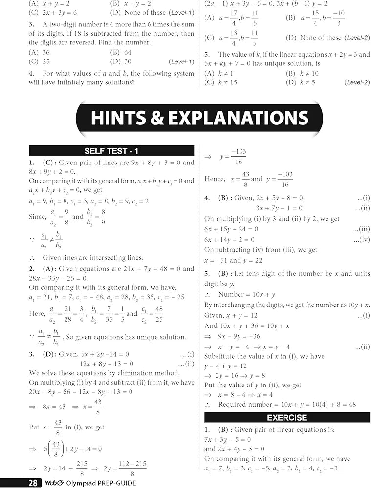 MTG Olympiad Prep-Guide Class 10 Mathematics (IMO) - Detailed Theory, Self Test with IMO Chapterwise Previous Year Question Paper For SOF 2024-25 Exam