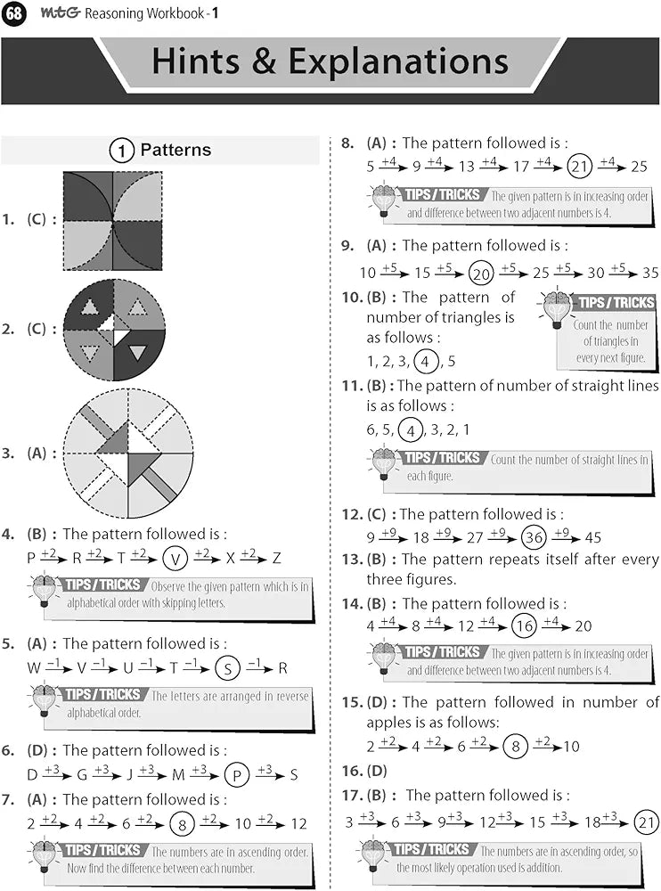 MTG Olympiad Reasoning Workbook Class 1 - Enhances Lateral Thinking & Analytical Skills, Reasoning Workbook For SOF Olympiad & Talent Search Exam