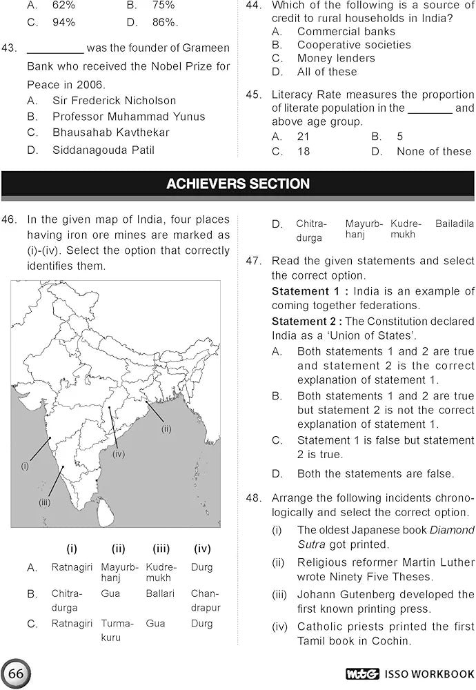 MTG International Social Studies Olympiad (ISSO) Workbook for Class 10 - Chapterwise MCQs, Previous Years Solved Paper & Achievers Section - ISSO Olympiad Books For 2024-2025 Exam