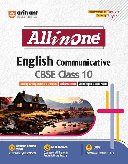 Arihant All in One English Communicative Class 10 for CBSE Exams 2025-26 | Revised Edition as per latest syllabus | CBQs, Focused Theory, Reading, Writing, Grammar & Literature, Review Exercises, Sample Papers
