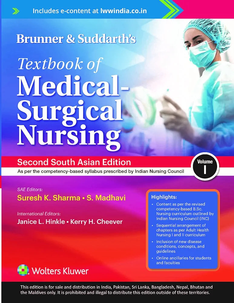 Brunner & Suddarth’s Textbook of Medical - Surgical Nursing,( Vol 1,2) 2nd South Asian Edition