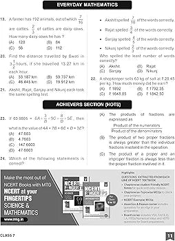 MTG International Mathematics Olympiad (IMO) Workbook for Class 7 - MCQs, Previous Years Solved Paper and Achievers Section - SOF Olympiad Preparation Books For 2024-2025 Exam