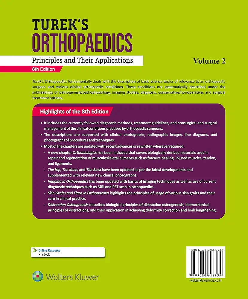 Turek’s Orthopedics Principles and Their Applications, By Anil K Jain 8th edition hardcover (Only 2nd Volume)